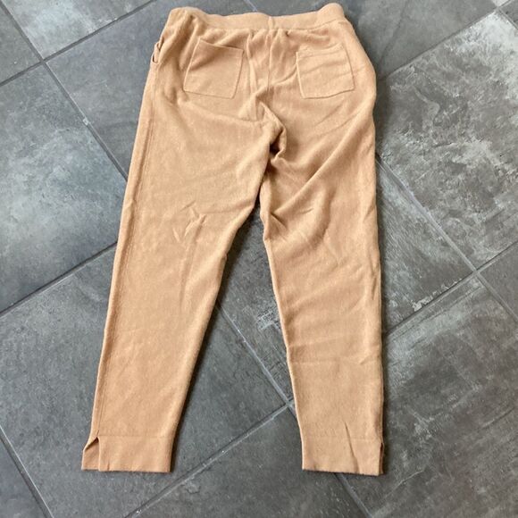 Gentle Herd 100% cashmere camel tan drawstring jogger pants with pockets size XL - Picture 4 of 9